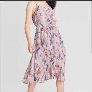 a new day Pink and Purple Floral Midi Dress